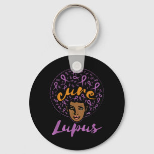 Cure Lupus Ziektebewustzijn Afrikaans Aamerican Sleutelhanger