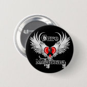 Cure Melanoma Heart Tattoo Wings Ronde Button 5,7 Cm