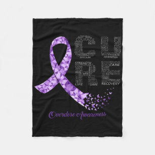 Cure Paarse Ribbon Overdose Awareness Fleece Deken