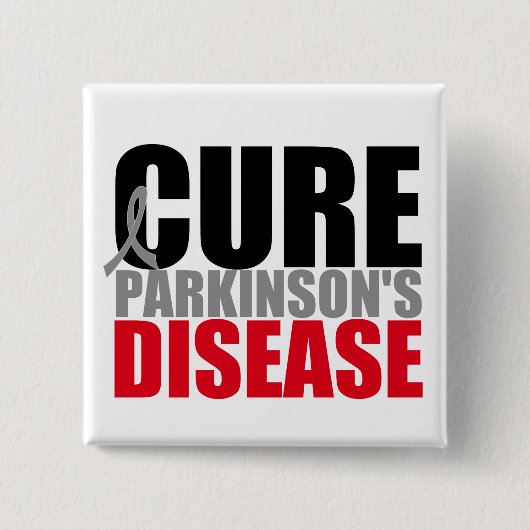 CURE Parkinsons Disease Vierkante Button 5,1 Cm (Voorkant)