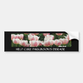 Cure Parkinsons roze tulpen Bumpersticker (Voorkant)