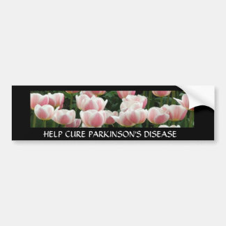 Cure Parkinsons roze tulpen Bumpersticker