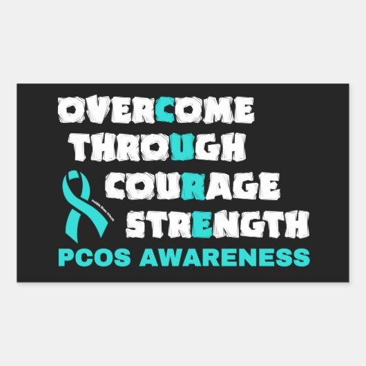 CURE...PCOS RECHTHOEKIGE STICKER (Voorkant)