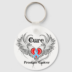 Cure Prostate Cancer Heart Tattoo Wings Sleutelhanger