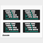 CURE...PTSD RECHTHOEKIGE STICKER (Vel)