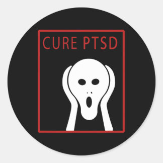 Cure PTSS Awareness 2 na traumatische stressstoorn Ronde Sticker