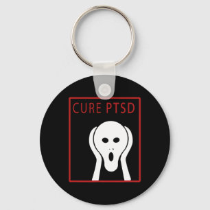 Cure PTSS Awareness 2 na traumatische stressstoorn Sleutelhanger