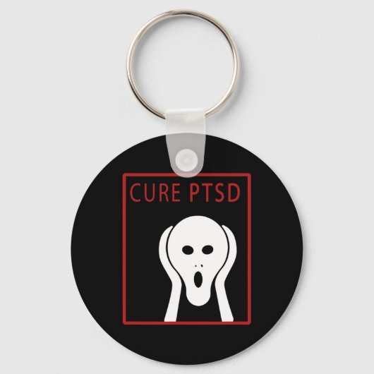 Cure PTSS Awareness 2 na traumatische stressstoorn Sleutelhanger (Voorkant)