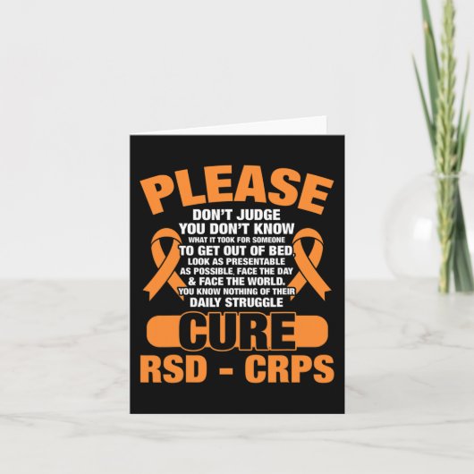 Cure RSD CRPS Ondersteuning RSD CRPS Awareness Kaart (Voorkant)