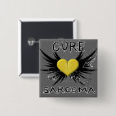 Cure Sarcoma Vierkante Button 5,1 Cm (Voorkant /achterkant)