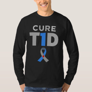 Cure T1D Type 1 Diabetes Awareness Mannen T-shirt