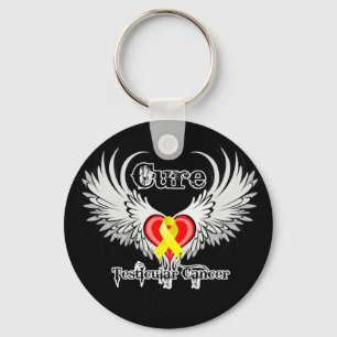 Cure Testicular Cancer Heart Tattoo Wings Sleutelhanger