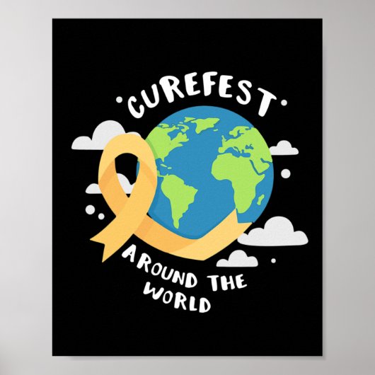 CureFest over de hele wereld Ondersteuning van kin Poster (Voorkant)