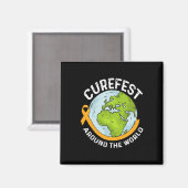 Curefest Rond De Wereld Kinderkanker Bewustzijn Magneet (Voorkant / Achterkant)