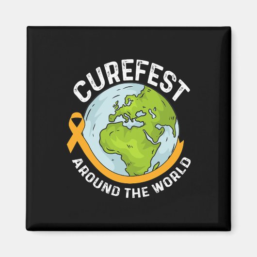 Curefest Rond De Wereld Kinderkanker Bewustzijn Magneet (Voorkant)