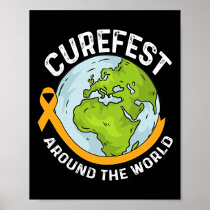 Curefest Rond De Wereld Kinderkanker Bewustzijn Poster
