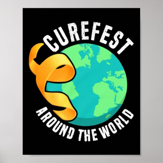 Curefest Rond De Wereld Kinderkanker Bewustzijn Poster (Voorkant)