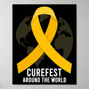 Curefest Rond De Wereld Kinderkanker Bewustzijn Poster