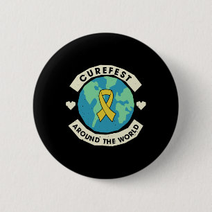 Curefest Rond De Wereld Kinderkanker Bewustzijn Ronde Button 5,7 Cm