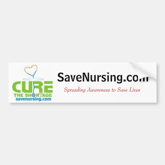 curethe2, SaveNursing.com, Spreading Awareness ... Bumpersticker (Voorkant)