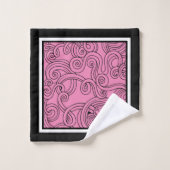 Curft Design Roze Black White Bath-handdoekset Bad Handdoek (Wasdoekje)