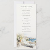 Curfu Griekenland Waterverf Landschap Trouwprogram Kaart (Achterkant)