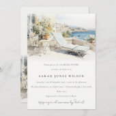 Curfu Griekenland Waterverf Landschap Vrijgezellen Kaart (Voorkant / Achterkant)