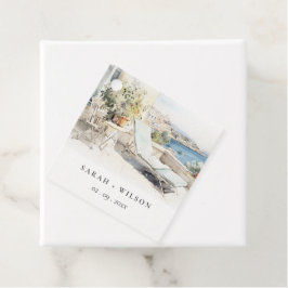 Curfu Griekenland Waterverf Landschap Wedding Bedankjes Labels