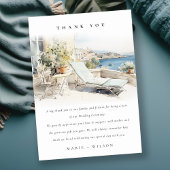 Curfu Griekenland Waterverf Landschap Wedding Bedankkaart