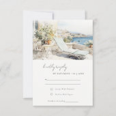 Curfu Griekenland Waterverf Landschap Wedding RSVP Kaartje (Voorkant)
