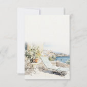 Curfu Griekenland Waterverf Landschap Wedding RSVP Kaartje (Achterkant)