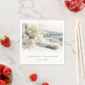 Curfu Griekenland Waterverf Landschap Wedding Servet (Insitu)