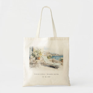 Curfu Griekenland Waterverf Landschap Wedding Tote Bag
