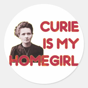 Curie is mijn huisdier ronde sticker