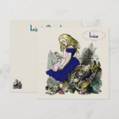 Curieuze Alice ~ Invitiations Wonderland Kaart (Voorkant / Achterkant)
