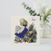 Curieuze Alice ~ Invitiations Wonderland Kaart (Staand voorkant)