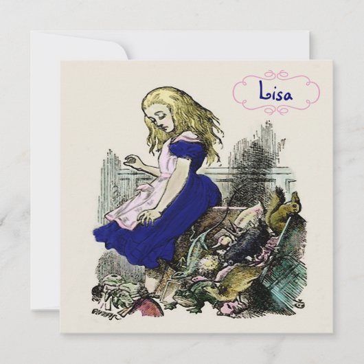 Curieuze Alice ~ Invitiations Wonderland Kaart (Voorkant)