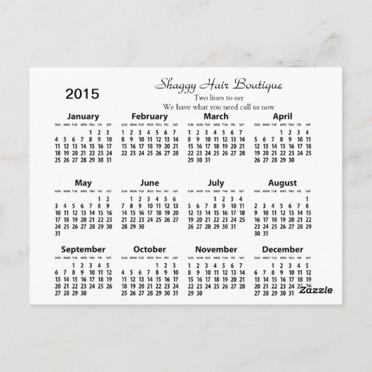 Curieuze alpaca-kalender ~ briefkaart (Achterkant)