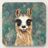 Curieuze Baby Llama - Cute - Bier Onderzetter (Voorkant)