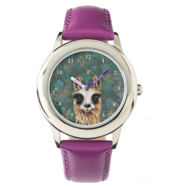 Curieuze Baby Llama - Cute - Horloge (Voorkant)