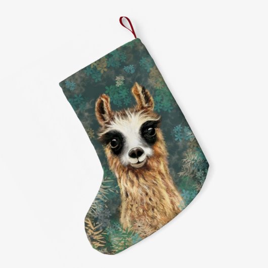 Curieuze Baby Llama - Cute Kleine Kerstsok (Achterkant (Hangend))