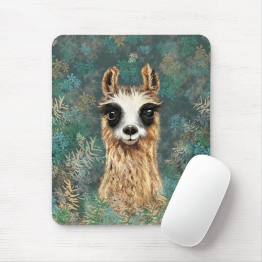 Curieuze Baby Llama - Cute Muismat (Met muis)