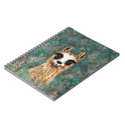 Curieuze Baby Llama - Cute - Notitieboek (Linkerzijde)