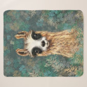 Curieuze Baby Llama - Cute - Sherpa Deken (Voorkant (horizontaal))
