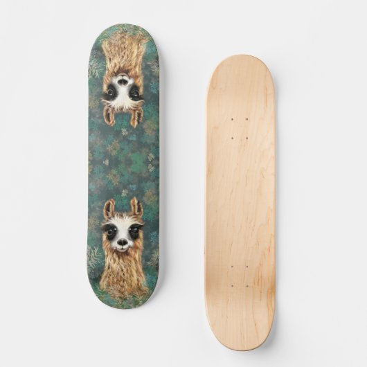 Curieuze Baby Llama - Cute - Smile Persoonlijk Skateboard (Voorkant)