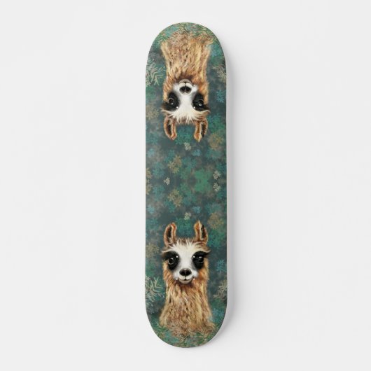 Curieuze Baby Llama - Cute - Smile Persoonlijk Skateboard (Voorkant)