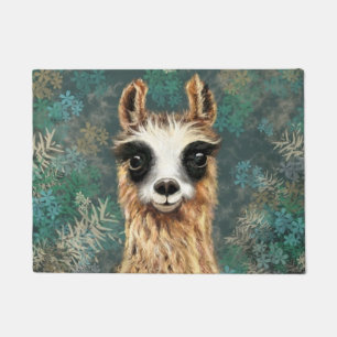 Curieuze Baby Llama - Smile - Deurmat