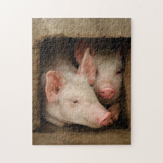 Curieuze biggen legpuzzel (Verticaal)