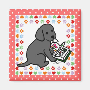 Curieuze Black Labrador Puppy Magneet