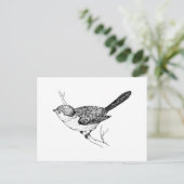 Curieuze bushtit Bird Sketch Briefkaart (Staand voorkant)